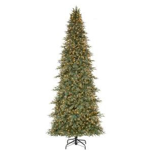 12 ft. Pre-Lit Pomona PE/PVC Artificial Christmas Quick Set Tree x 8579 Tips with 1750 UL Indoor Clear Lights-TGC0P2082C02 206795476