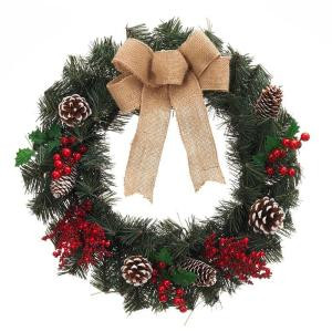 18 in. Unlit Decorated Artificial Wreath (Pack of 6)-2175050HDX6 205203594