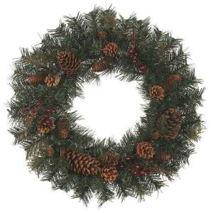24 in. Natural Pine Artificial Wreath (Pack of 6)-1659064HDX6 205203566