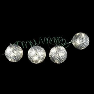 4 in. 36-Light LED White Tinsel Wire Ornaments (4-Pieces)-NL11-1WS036-A 202938539