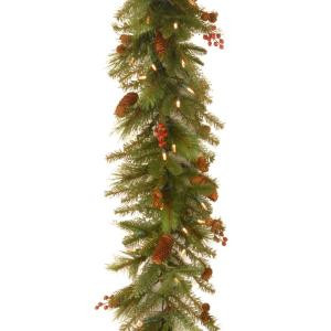 6 ft. Noelle Garland with Battery Operated Warm White LED Lights-NL13-300L-6B-1 300330493