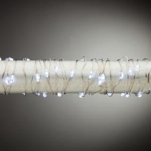 60-Light Outdoor Battery Operated LED Cool White Micro Light String-93026 206532773