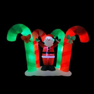 92.5 in. Inflatable Candy Cane Forest with Santa-5524445 207045238