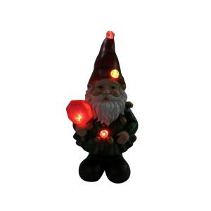Alpine 12 in. Christmas Gnome Status with Color Changing LED Lights-ZEN208S 207140373