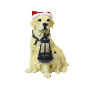 Alpine 12 in. Solar Christmas Dog Family with Motion Censored Bark-YCC148SLR 207140367