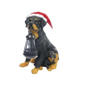 Alpine 12 in. Solar Christmas Dog Family with Motion Censored Bark-YCC150SLR 207140368