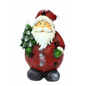 Alpine 16 in. Santa Holding Tree Statue with 4 Color Changing LED Lights-AJY334 207140308
