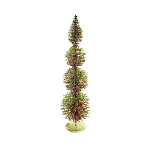 Alpine 18 in. Rattan and Berries Christmas Tree with 4 Circular Shaped Tiers-CIM154HH-S 207140314