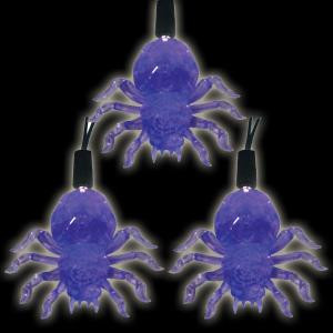 Battery Operated 10-Light LED Purple Halloween Spider Light Set (Set of 2)-97-602-20 204619501