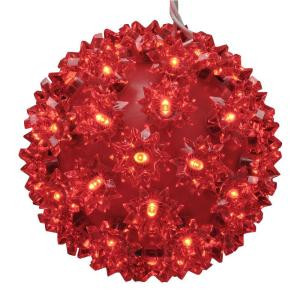 GE 5.5 in. 50-Light LED StayBright Red Super Sphere-99309HD 206768305