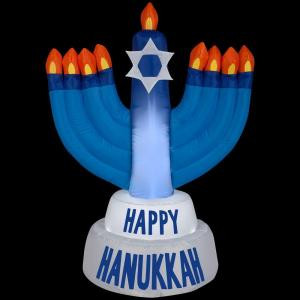 Gemmy 31.50 in. D x 21.65 in. W x 42.13 in. H Inflatable Outdoor Hanukkah Candles-35271 206997624