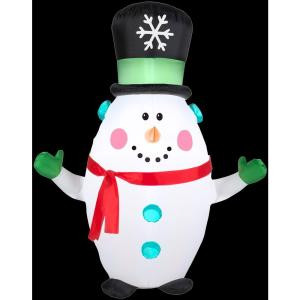 Gemmy 3.5 ft. H Inflatable Happy Snowman with Snowflake Top Hat-88349X 206403211