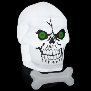 Gemmy 58.27 in. W x 39.37 in. D x 66.14 in. H Inflatable Gotham Skull-54768X 205469591