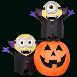 Gemmy Gone Batty 6 ft. H Inflatable Minions with Pumpkin Scene-59406X 300060754