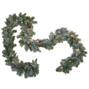 General Foam 9 ft. Pre-Lit Siberian Branch Garland with Clear Lights-HD-V97922C1 203321371
