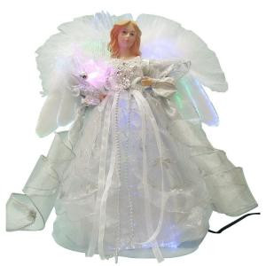 Home Accents Holiday 12 in. LED Angel Silver Tree Topper-A-7070B 205930696