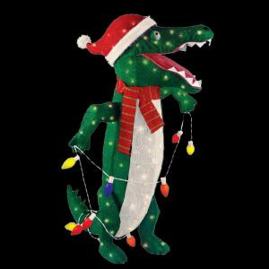 Home Accents Holiday 36 in. Pre-Lit Tinsel Alligator-TY049-1314 204062130