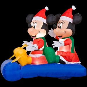 Home Accents Holiday 5 ft. Inflatable LED Mickey and Minnie's Sled Scene-85646 202704708