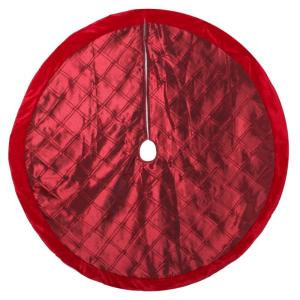 Home Accents Holiday 56 in. Burgundy Pintucked Satin Christmas Tree Skirt-2564283-1HC 204081473