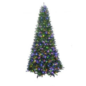 Home Accents Holiday 7 ft. to 10 ft. LED Pre-Lit Adjustable Rising Artificial Spruce Christmas Tree-16HD0173 206973829