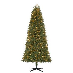 Home Accents Holiday 7 ft. Pre-Lit LED Benjamin Fir Quick-Set Artificial Christmas Tree with Warm White Lights-TG70P3630L04 206851015
