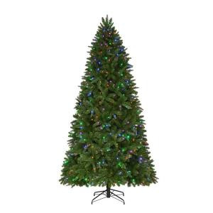 Home Accents Holiday 9 ft. Pre-Lit LED Sierra Nevada PE/PVC Quick-Set Artificial Christmas Tree with 8 Functions Color Changing Lights-TG90P3A38D00 206771308