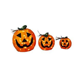 Home Accents Holiday 9 in. and 12 in. and 18 in. Burlap Pumpkin Set-TY149-1624-1 206762209