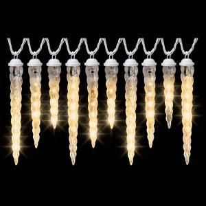 LightShow 8-Light Classic White Shooting Star Varied Size Icicle Light Set-88058 204070189