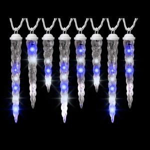 Lightshow 8-Light Icy Blue/White Shooting Star Varied Size Icicle Light Set-34960 205919898