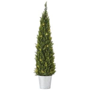 Martha Stewart Living 4 ft. Pre-Lit Cedar Artificial Christmas Tree-9754510610 300267360