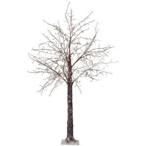 Martha Stewart Living 8 ft. Pre-Lit LED Snowy Brown Artificial Christmas Tree-9772920820 300320397