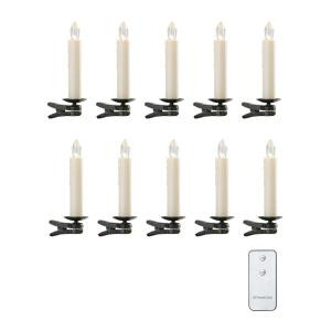 Martha Stewart Living Clip-On LED Candle Ornaments with Remote (Set of 10)-9717700440 300333856