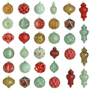 Martha Stewart Living Winter Tidings Glass Ornament Set (50-Count)-HEGL25WT 207045461