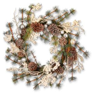National Tree Company 24 in. White Berry Holiday Artificial Wreath-RAC-14459W24 300154650