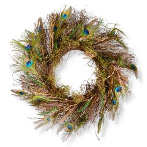 National Tree Company 28 in. Peacock Artificial Wreath-RAC-W060318A 300154655