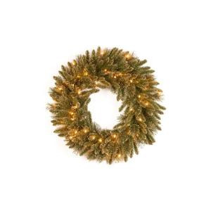 National Tree Company 30 in. Glittery Gold Pine Artificial Wreath with Glitter, Gold Cones, Gold Glittered Berries-GPG3-341-30W 205299303