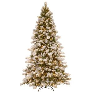 National Tree Company 7-1/2 ft. Snowy Westwood Pine Hinged Artificial Christmas Tree with 650 Clear Lights-SWP3-307-75 207183331