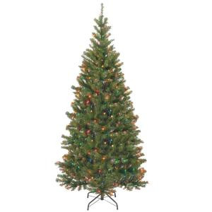 National Tree Company 7 ft. Aspen Spruce Hinged Artificial Christmas Tree with 400 Multicolor Lights-AP7-301-70 207183114