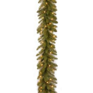 National Tree Company 9 ft. Pre-Lit Dunhill Fir Garland with Clear Lights-DU-9ALO-1 202874422