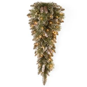National Tree Company Glittery Bristle Pine 36 in. Teardrop with Clear Lights-GB1-300-30T 300441264