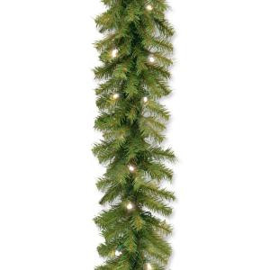 Norwood Fir 9 ft. Garland with Battery Operated Warm White LED Lights-NF3-308-9A-B 300330651
