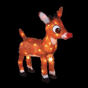 Rudolph 18 in. Pre-Lit Rudolph with Blinking Red Nose-10521 204054697