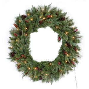 Santa's Workshop 36 in. Highland Artificial Christmas Wreath with UL Lights-14452 207146531