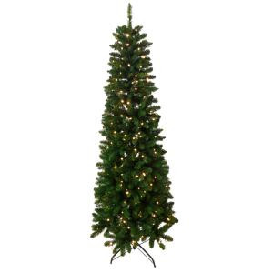 Santa's Workshop 6.5 ft. Indoor Pre-Lit Slim Artificial Tree with Lights-13500 206456932