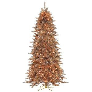 Sterling 7.5 ft. Pre-Lit Layered Copper and Silver Frasier Fir Artificial Christmas Tree with Clear Lights-6027--75CP 206482515