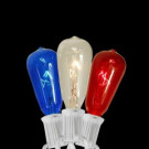10-Light Transparent Red Blue and Clear ST40 Edison Style 4th of July Christmas Lights - White Wire (Set of 10)-31799188 207105423