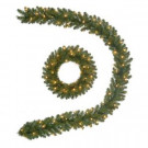 24 in. Sierra Nevada Pre-Lit Wreath and 9 ft. Garland Combo Pack-GD20P3A38C02 207005278