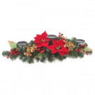 32 in. Artificial Red Poinsettia Candleholder Centerpiece-2258440HD 206005432