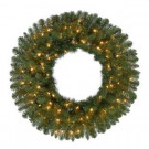 32 in. Pre-Lit Fairwood Artificial Christmas Wreath x 230 Tips with 100 UL Indoor/Outdoor Clear Lights-GD28P3A01C00 206795428