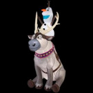 35.83 in. W x 58.27 in. D x 90.16 in. H Lighted Inflatable Olaf Sitting on Sven Scene-11431 206950428